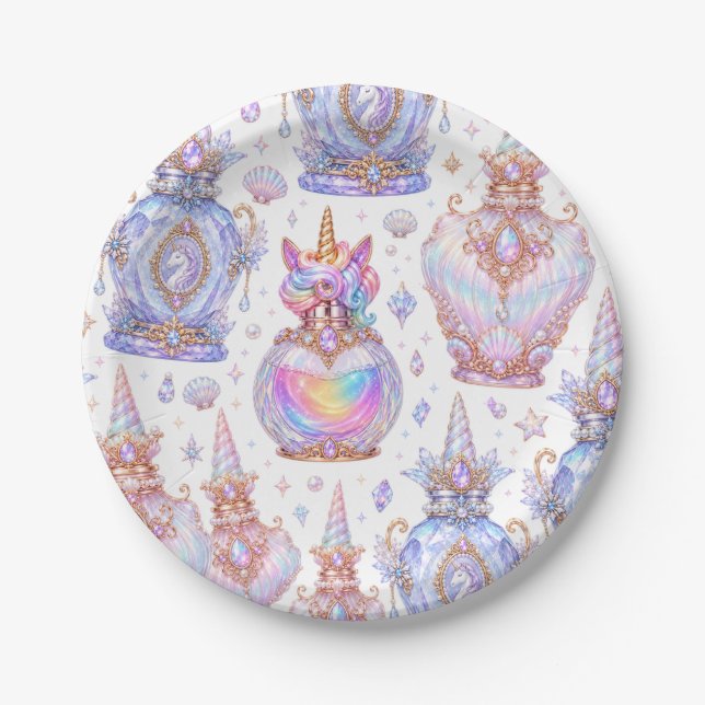 Platos de papel de perfume de unicornio (Anverso)