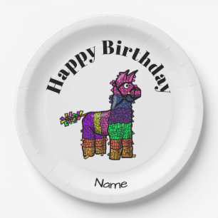Platos de Papel de Piñata Mexicana ¡Personalízalo!