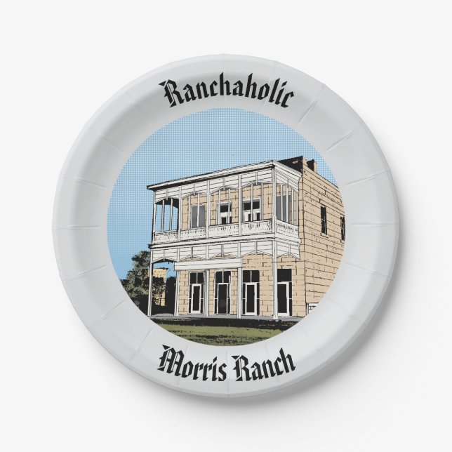 Platos de papel de postre Morris Ranch Ranchaholic (Anverso)
