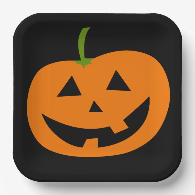 PLATOS DE PAPEL DE PUMPKIN DE HALLOWEEN JACK-O-LAN (Anverso)
