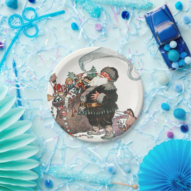 platos de papel de santa navidad (Fiesta)