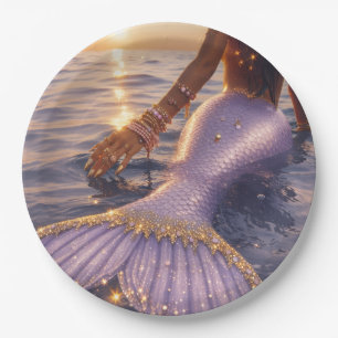 platos de papel de sirena suministros para fies