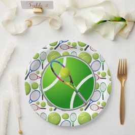 Platos de papel de tenis