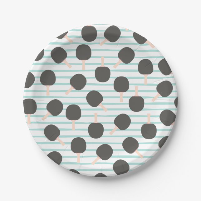 Platos de papel de tenis de mesa lindos (Anverso)