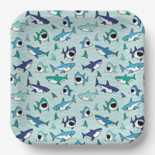Platos de Papel de Tiburones, Fiesta de Vida Marin