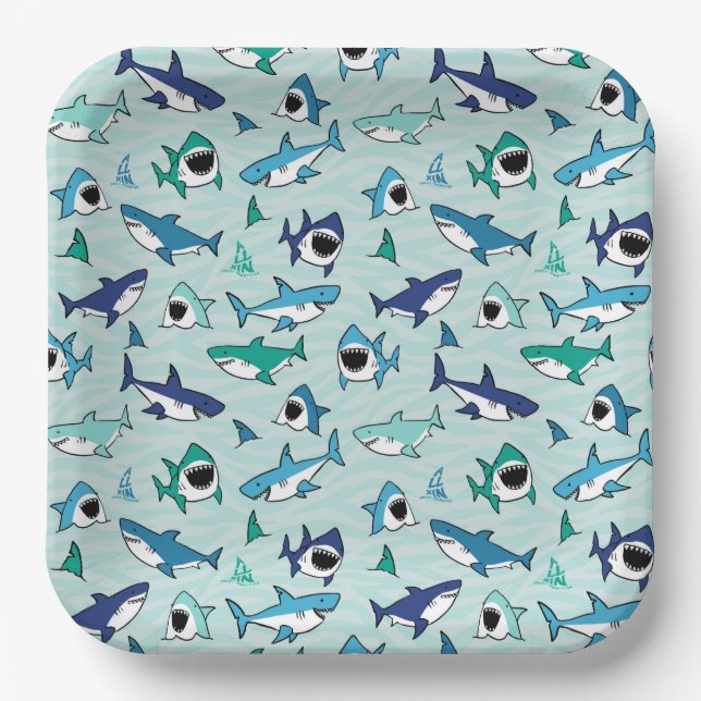 Platos de Papel de Tiburones, Fiesta de Vida Marin (Anverso)