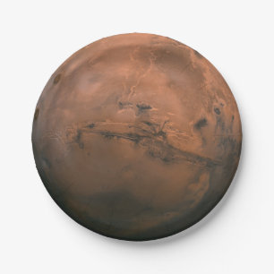 Platos de papel de topografía detallada del planet