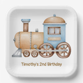 Platos de Papel de Tren Personalizados, Locomotora