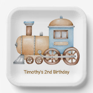 Platos de Papel de Tren Personalizados, Locomotora