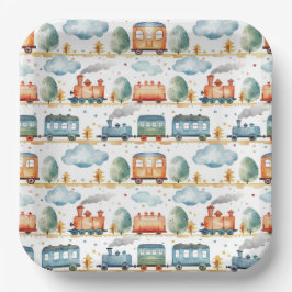 Platos de Papel de Tren, Suministros para Fiesta d