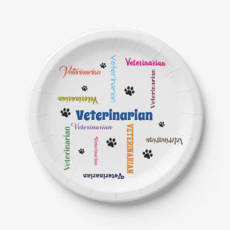 Platos de papel de veterinario