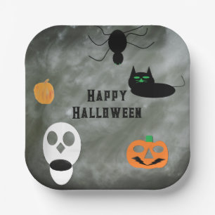 Platos de papel decorativos de Halloween