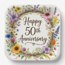 Platos de papel del 50º aniversario, Bodas de Oro