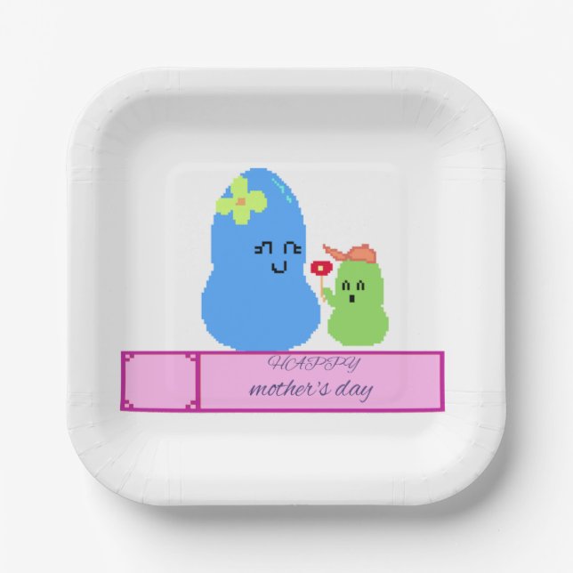 Platos de papel del día de las madres  (Anverso)