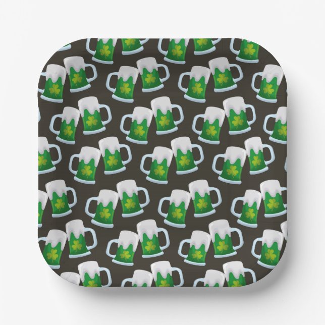 Platos de papel del día de San Patricio (Anverso)