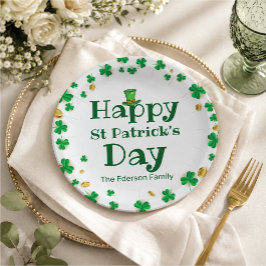 Platos de papel del Día de San Patricio Lucky Sham