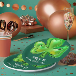 Platos de papel del día de San Patricio trébol