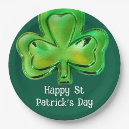 Platos de papel del día de San Patricio trébol 