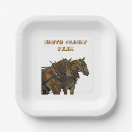 Platos de papel del equipo de caballos de tiro bel