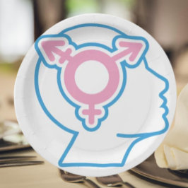 Platos de Papel del Símbolo del Orgullo Trans