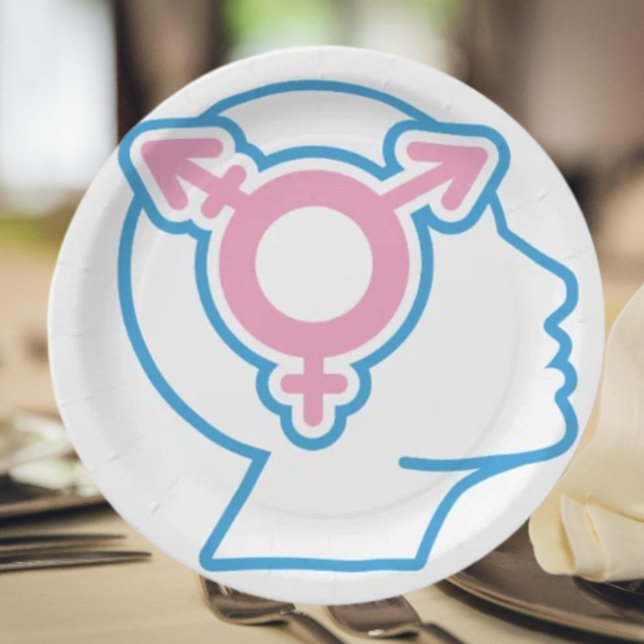 Platos de Papel del Símbolo del Orgullo Trans (Subido por el creador)