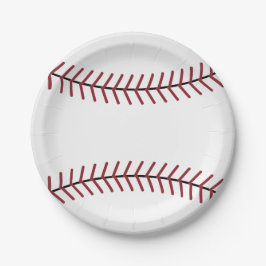 Platos de papel deportivos de béisbol