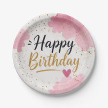 Platos de Papel Desechables Feliz Cumpleaños