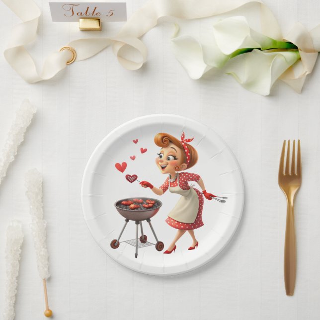 Platos de papel Día de San Valentín Corazones Rojo (Boda)