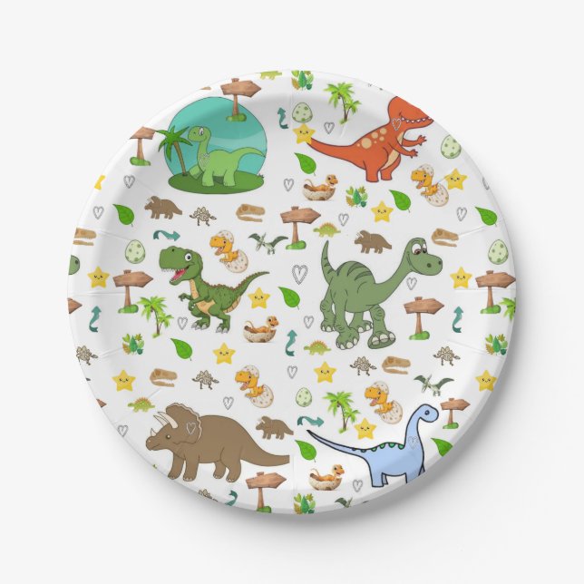 Platos de papel, Dinosaurio (Anverso)