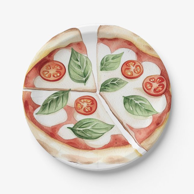 Platos de papel divertidos de pizza (Anverso)