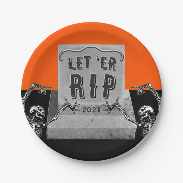 Platos de papel divertidos para fiesta de Hallowee (Anverso)