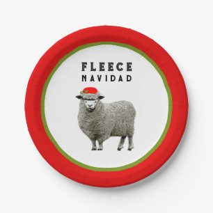 Platos de papel divertidos para fiestas de Navidad