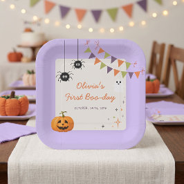 Platos de papel divertidos y coloridos para cumple