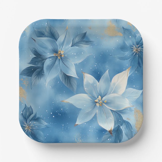 Platos de papel elegantes de Navidad (Anverso)