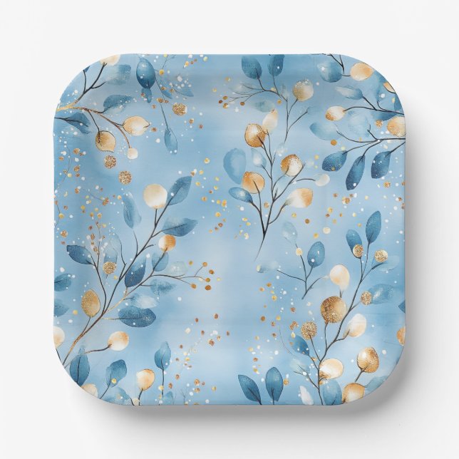 Platos de papel elegantes de Navidad (Anverso)