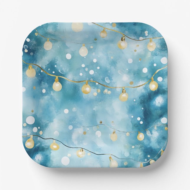 Platos de papel elegantes de Navidad (Anverso)