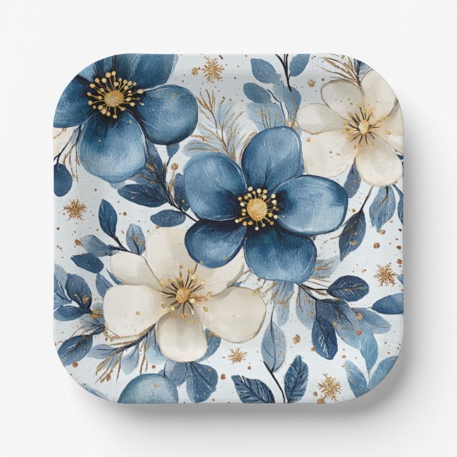 Platos de papel elegantes de Navidad (Anverso)