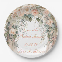 Platos de papel elegantes para boda con flores de 