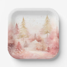 Platos de papel elegantes para Navidad