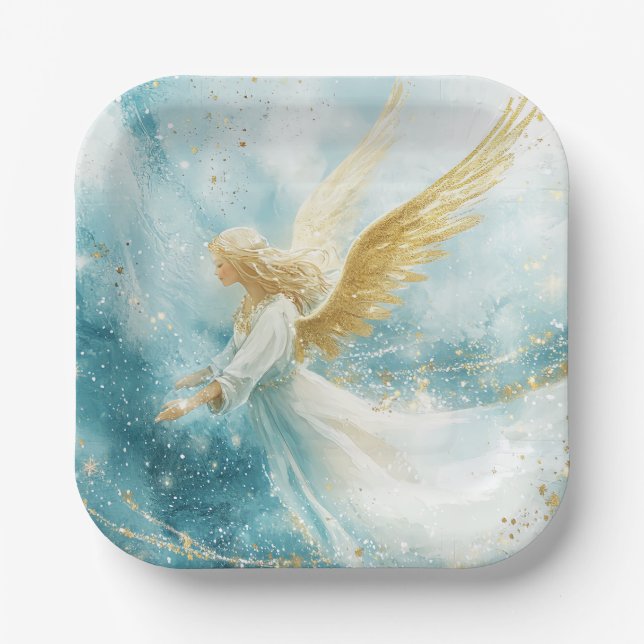 Platos de papel elegantes para Navidad (Anverso)