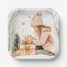 Platos de papel elegantes para Navidad