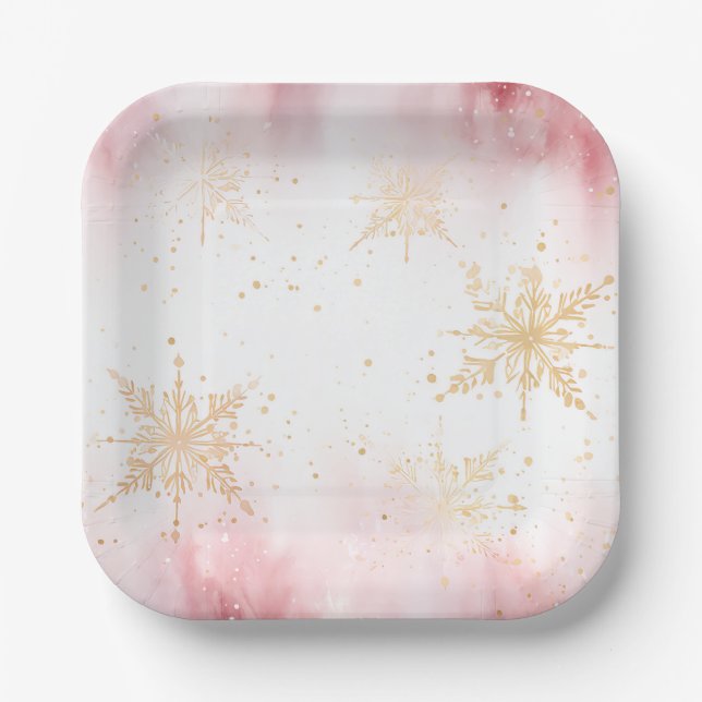 Platos de papel elegantes para Navidad (Anverso)