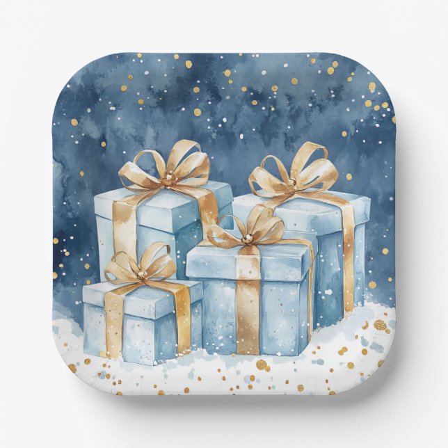 Platos de papel elegantes para Navidad (Anverso)