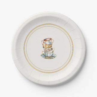 Platos de Papel Elegantes para Té de la Tarde Desp