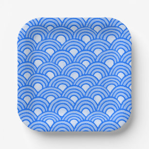Platos de papel Escamas Cerúleas