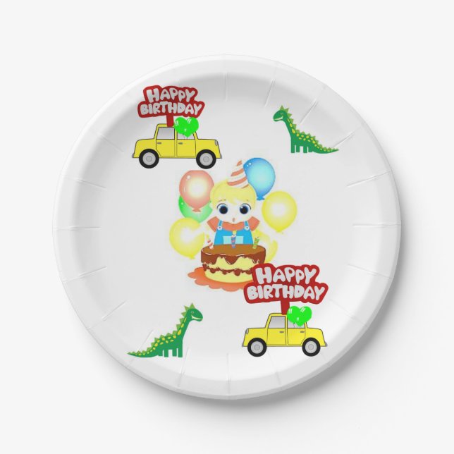 Platos de Papel, Feliz Cumpleaños Cocodrilo (Anverso)