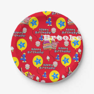 Platos de papel, Feliz cumpleaños número 4 #4 Glob