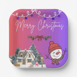 Platos de Papel Feliz Navidad