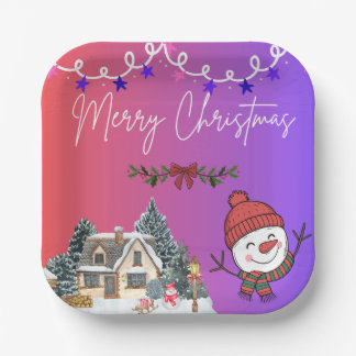 Platos de Papel Feliz Navidad