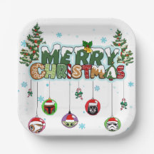 Platos de Papel Feliz Navidad